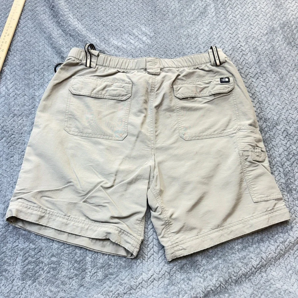 The North‎ Face Cargo Shorts Mens Large Tan Nylon Hiking Belted Utility Pockets